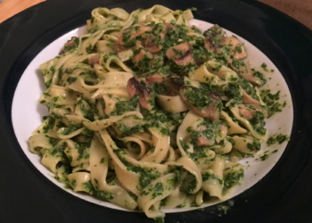 Experiment Fastenzeit: Bandnudeln mit Spinat und Champignons am Tag 42