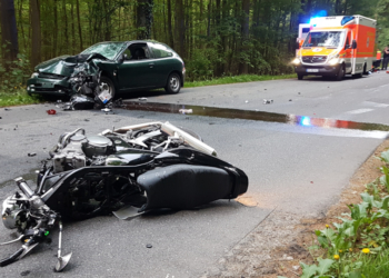 Schwerer Motorradunfall bei Koberg