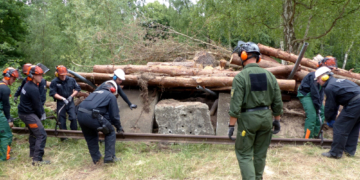 Bundespolizei beseitigt Barrikade