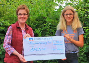 Rieke rannte für die Raiffeisenbank