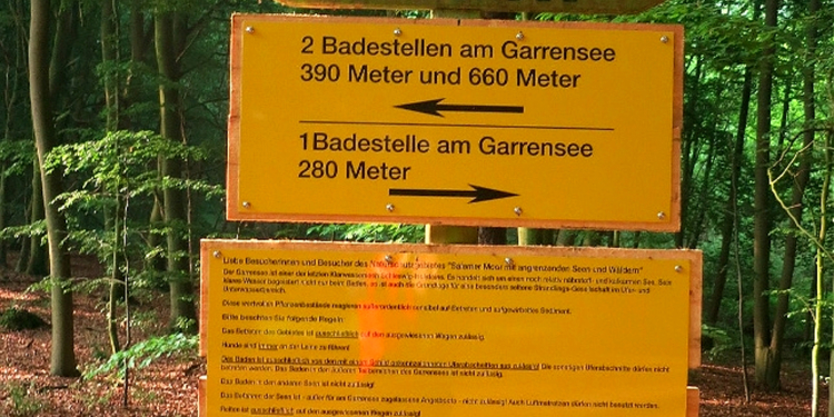 Baden im Garrensee nur an ausgewiesenen Badestellen erlaubt