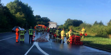 Mölln Süd: Getränke-Lkw verlor seine Ladung