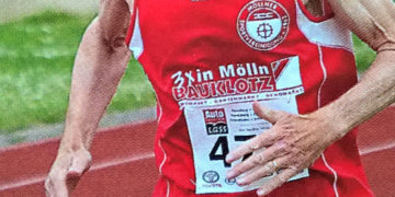 Jochen Ries Landesmeister über 5.000 Meter auf der Bahn in Flensburg