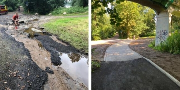 Neue Starkregenmulde hilft gegen Überflutungen unterhalb des Krankenhausberges