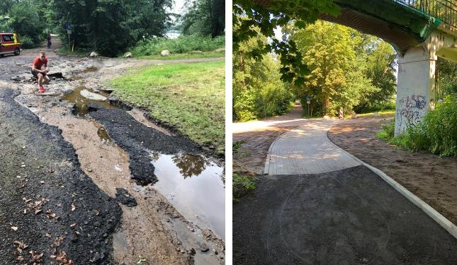 Neue Starkregenmulde hilft gegen Überflutungen unterhalb des Krankenhausberges