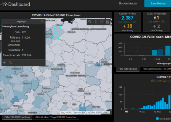 Gemeldete Covid19-Fälle, Stand 18. April