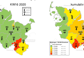 Gemeldete Covid19-Fälle, Stand 17. April