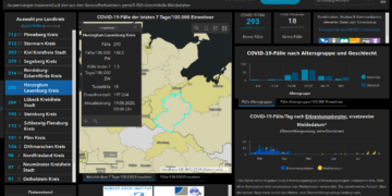 Gemeldete Covid19-Fälle, Stand 19. August
