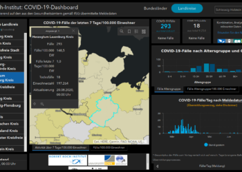 Gemeldete Covid19-Fälle, Stand 20. August