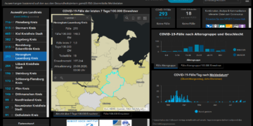 Gemeldete Covid19-Fälle, Stand 20. August