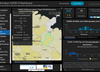 Gemeldete Covid19-Fälle, Stand 2. September