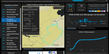 Gemeldete Covid19-Fälle, Stand 20. September