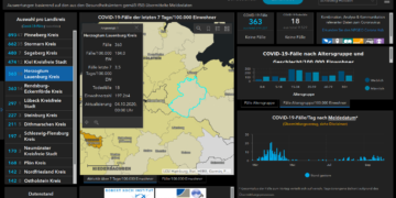 Gemeldete Covid19-Fälle, Stand 4. Oktober