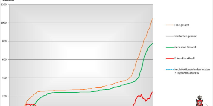 Gemeldete Covid19-Fälle, Stand 30. November