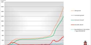 Gemeldete Covid19-Fälle, Stand 5. Januar