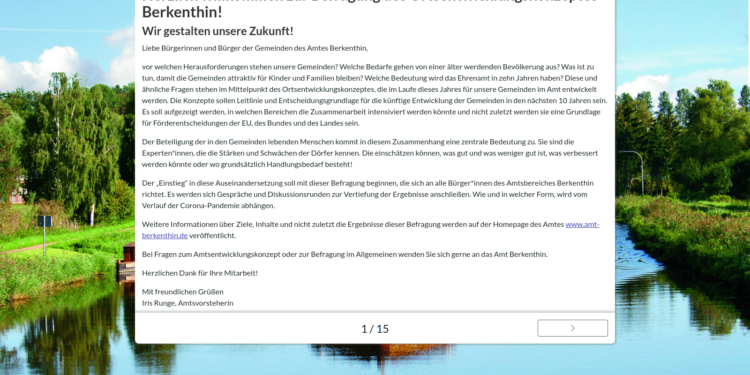 Online-Befragung zur Lebensqualität in den Gemeinden des Amtes Berkenthin