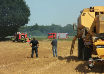 Gerade abgeerntetes Gerstenfeld in Ziethen brannte am Sonnabend