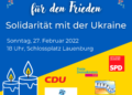 Mahnwache für den Frieden – Solidarität mit der Ukraine