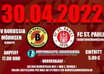 Traditionsmannschaft des FC St. Pauli weiht neuen Sportplatz in Möhnsen ein