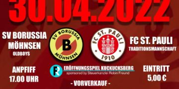 Traditionsmannschaft des FC St. Pauli weiht neuen Sportplatz in Möhnsen ein