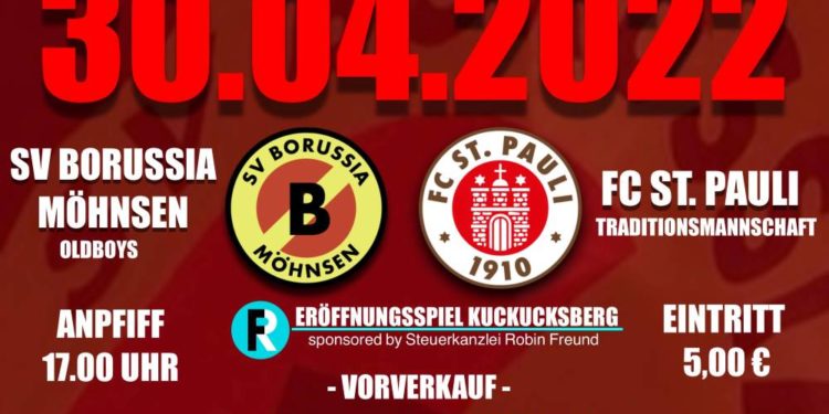 Traditionsmannschaft des FC St. Pauli weiht neuen Sportplatz in Möhnsen ein