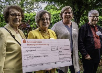 Übergabe eines Spenden-Schecks an die Möllner Willkommenskultur