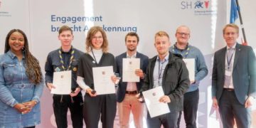 KJR-Vorsitzender Julian Schlicht beim Empfang des Ministerpräsidenten