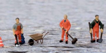 Laub, Schnee und Eis