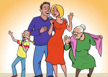 Die Grölgruppe des Theater Combinale Lübeck in Berkenthin