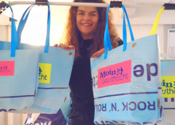 Betreff: Upcycling: Moin Geesthacht-Taschen entstehen aus Konzert-Bannern