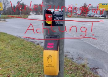 Warnung vor gefährlichen Aufklebern