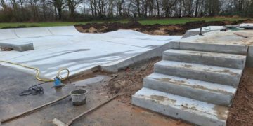 Skatepark vor der Fertigstellung