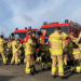Lübecker Rettungskräfte üben einen Notfalleinsatz am Flughafen