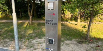 Neue Trinkwassersäule am Geesthachter Wohnmobilstellplatz
