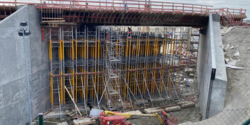 Der Blick in die Baustelle des  Belttunnel beim LandFrauen Ausflug. Foto: hfr