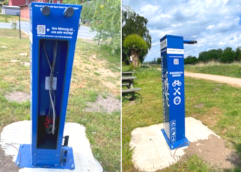 Neue Fahrrad Reparaturstation in Berkenthin am Kanal