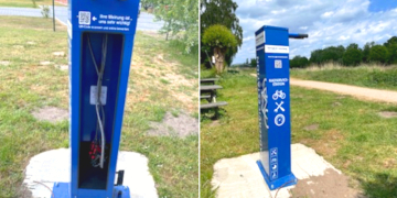 Neue Fahrrad Reparaturstation in Berkenthin am Kanal