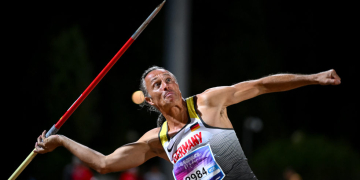 Bei den Masters-Europameisterschaften der Leichtathletik in Portugal errang Tilmann Colberg von der Möllner Sportvereinigung den dritten Platz im Zehnkampf. European Masters Athletics Championships am 10.10.2025 auf Madeira (Portugal). Foto: Kai Peters