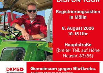 Hoffnung auf Rädern: DKMS-Bauwagentour macht Station in Mölln